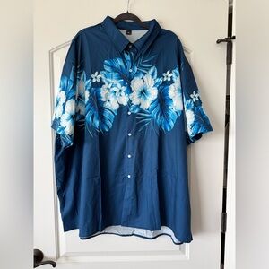 Blue Hawaiian Floral Shirt